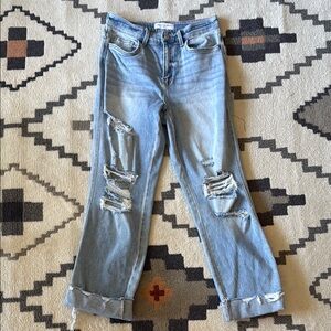 Distressed Light Blue Jeans